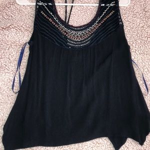 Navy tank top crop top